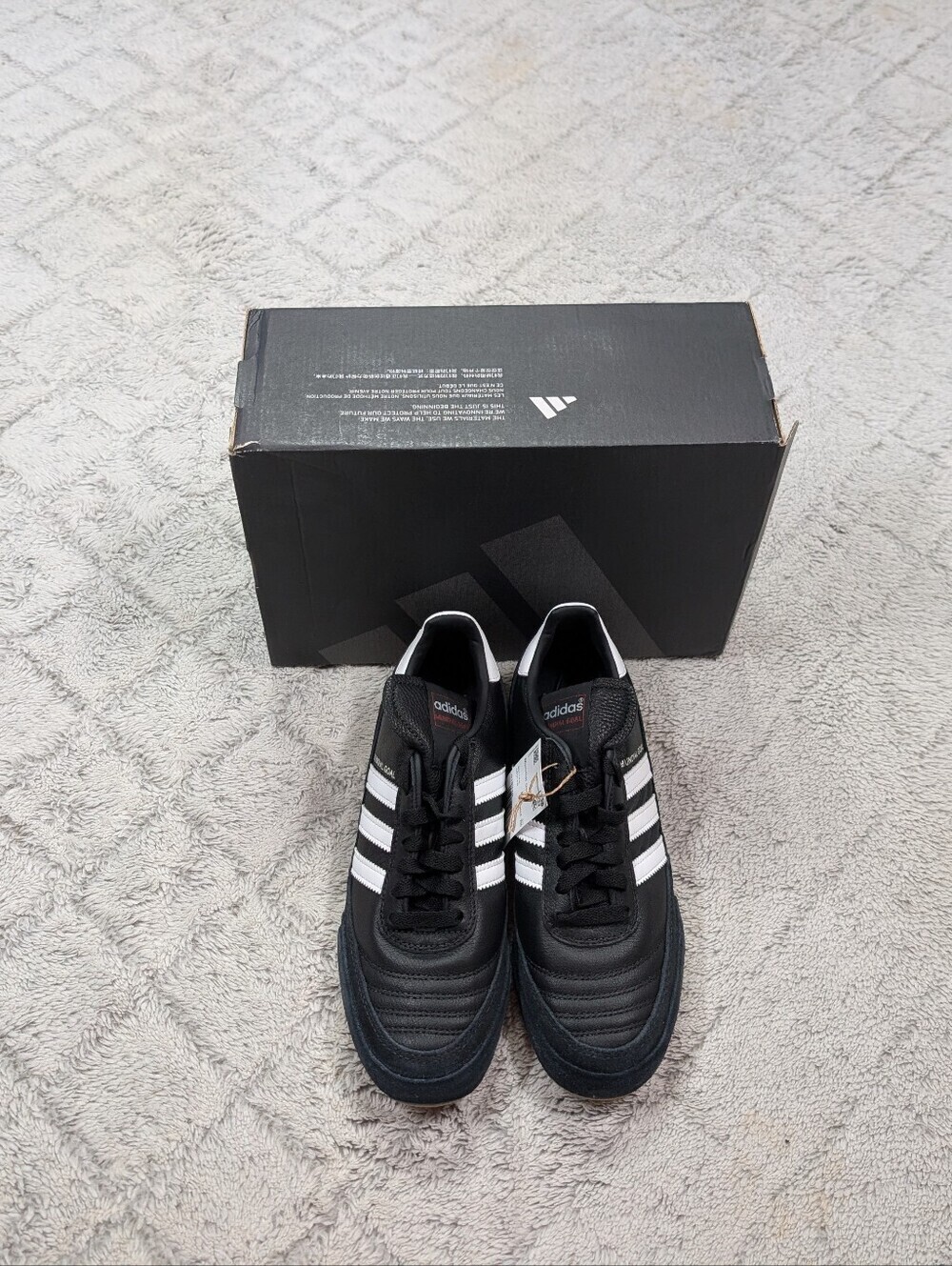 Adidas Mondial Goal Core Black White Indoor Soccer Shoes Mens Sz 6 019310 NEW